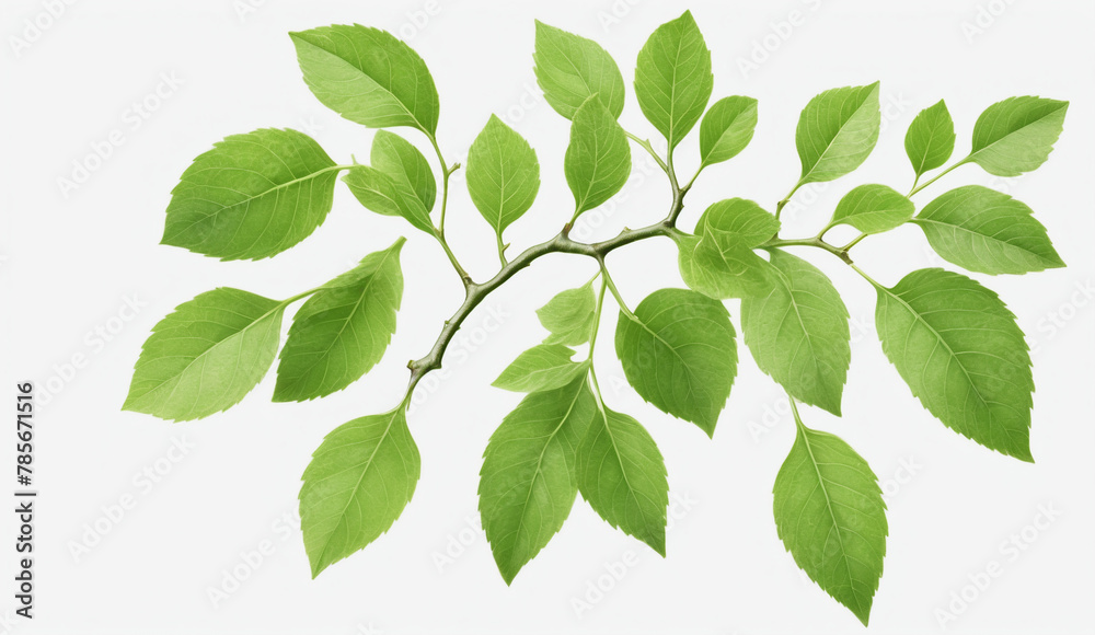 Fototapeta premium green garden leafs, cut out, white background , detailed