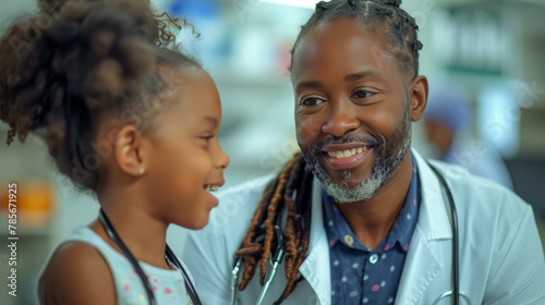 Man and Little Girl Smiling at Each Other