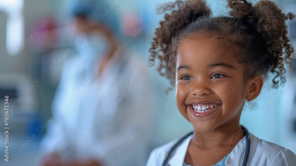 Little Girl Smiling With Stethoscope Little Girl Smiling With Stethoscope