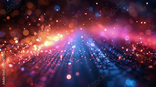Blurry Colorful Lights on Dark Background