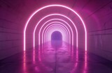 Neon-Lit Tunnel