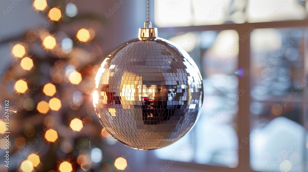 Obraz premium Funky disco ball with a modern upgrade AI generated illustration