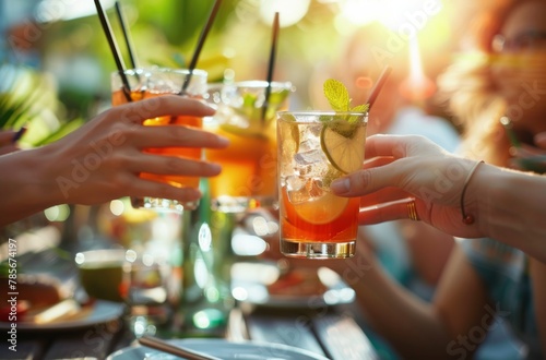 Group of People Holding Up Glasses Filled With Drinks