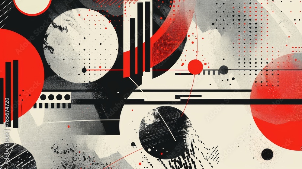 Obraz premium Graphic elements combining to create a visually striking composition AI generated illustration