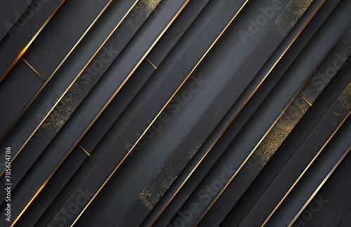 Black and Gold Abstract Background With Lines