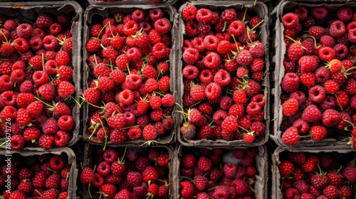 A closeup of fresh, ripe red raspberries filling the frame, highlighting their texture and health benefits.

