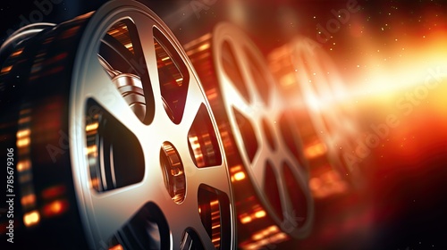 Old cinema film reels