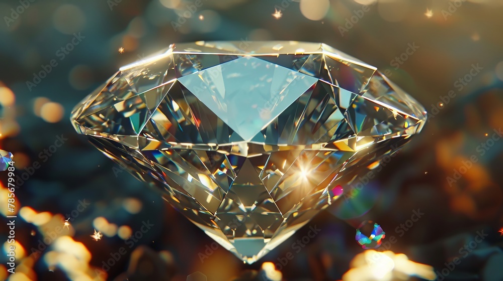 Sparkly diamond with shimmering facets AI generated illustration Sparkly diamond with shimmering facets AI generated illustration