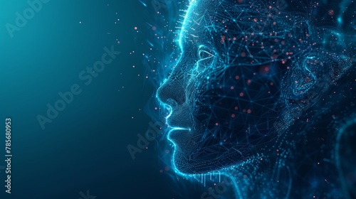 Artificial Intelligence Data Flow Illustration Generative AI