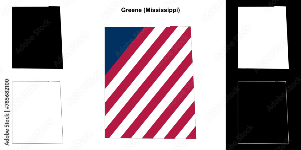 Greene County (Mississippi) outline map set Greene County (Mississippi) outline map set