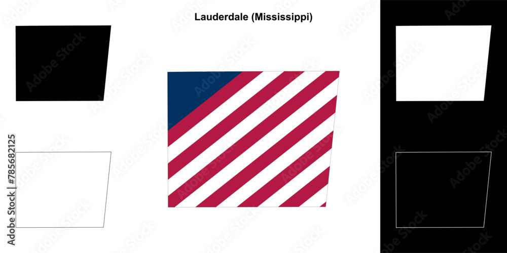 Lauderdale County (Mississippi) outline map set Lauderdale County (Mississippi) outline map set