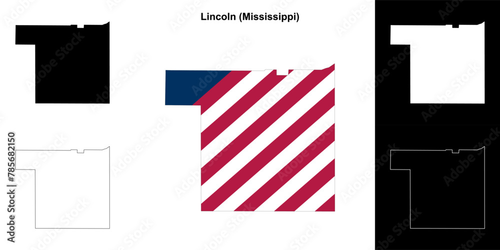 Lincoln County (Mississippi) outline map set Lincoln County (Mississippi) outline map set