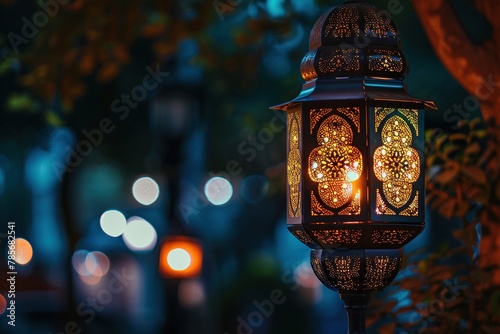 eid mubarak, lantern islamic background