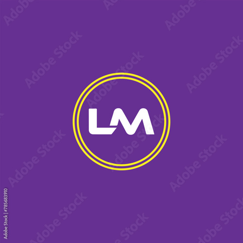 letters lm text logo design vector