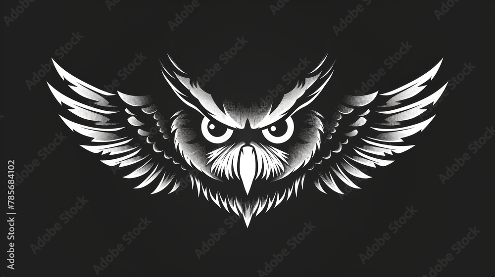 Minimalist Line Art Owl Silhouette Logo Design Generative AI Minimalist Line Art Owl Silhouette Logo Design Generative AI