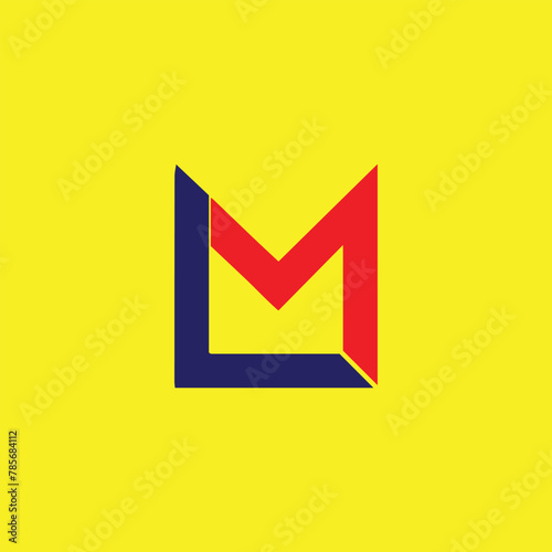 letters lm text logo design vector