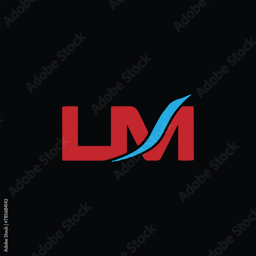 letters lm text logo design vector