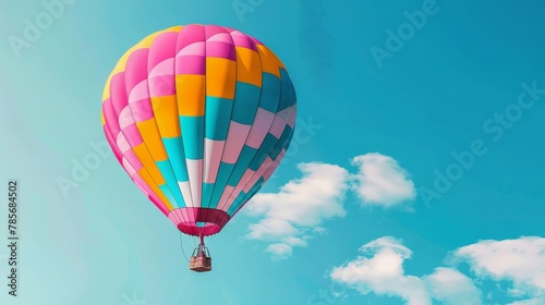 Vibrant hot air balloon with a funky design   AI generated illustration