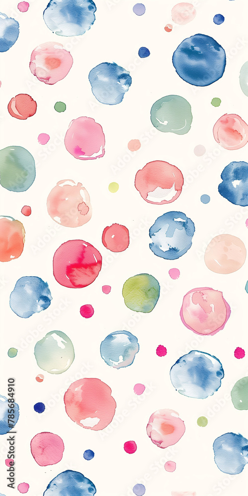 Fondo de círculos de colores hechos con acuarela sobre fondo blanco Fondo de círculos de colores hechos con acuarela sobre fondo blanco