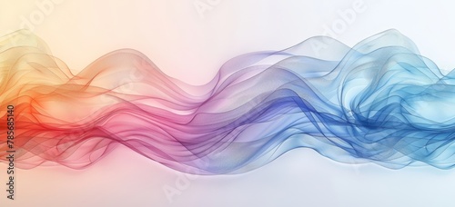 Rainbow Swirls on Minimalist White Canvas Generative AI