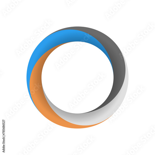 Colorful bright swirl ring frame isolated on white background.