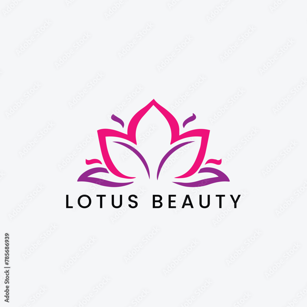 lotus flower logo design vector
