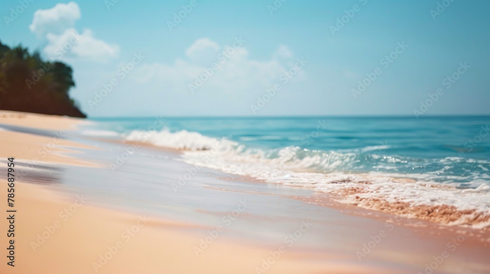 Soft focus on an uninhabited beach under the tropics in the image 02