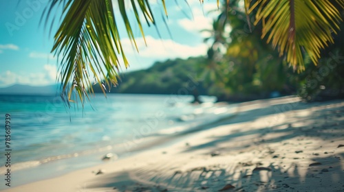 Soft focus on an uninhabited beach under the tropics in the image 01