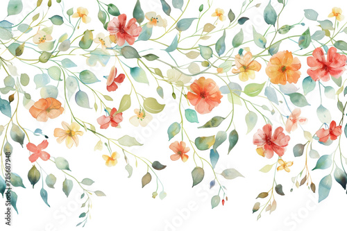 Wallpaper Mural Watercolor Floral Vines and Butterflies: Delicate Nature Art Collection Torontodigital.ca
