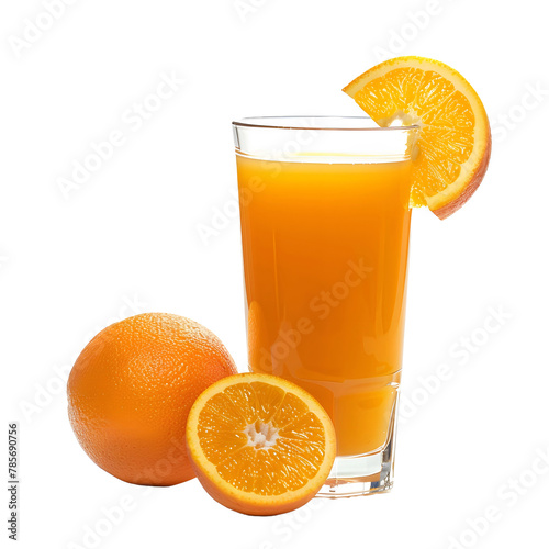 Fresh glass of orance juice cutout, isolated, healthy living, breakfast photo