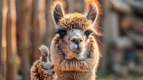 Charming Alpaca Approves with a Thumb Up!. Concept Alpaca Ambassador, Cute Animal Poses, Thumbs Up, Collaboration Shoots, Animal-Themed Props © Ян Заболотний