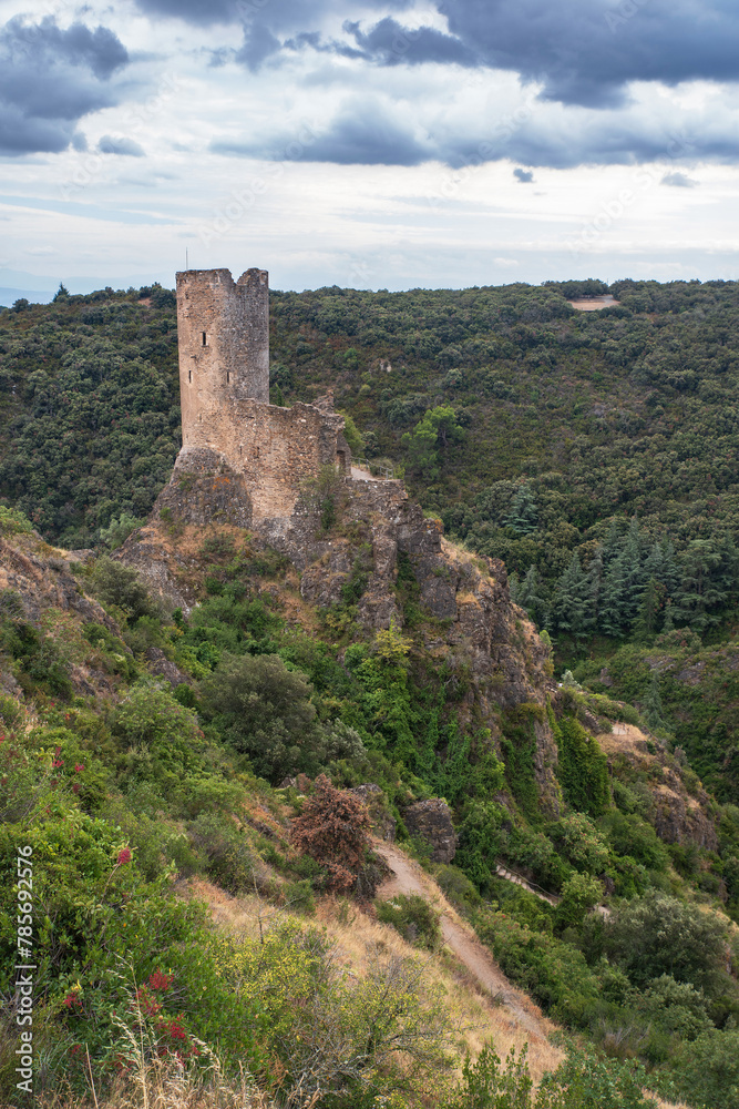 Ruins of the medieval castle of Lastours, in the Cathar region of southern France
