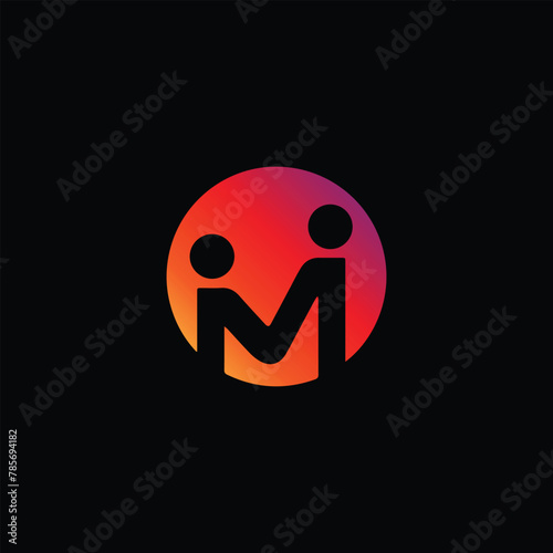 logo letter m text logo design vector photo