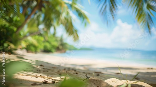 Blurred perspective of a tropical beach without people 02