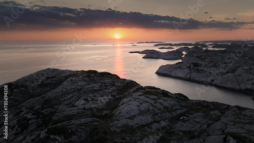 Beatutiful sunset at coast of Norway