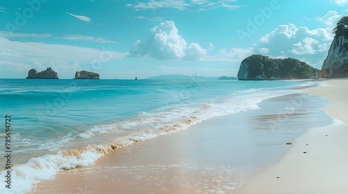Serenity at Cathedral Cove: A Pristine Coastal Escape. Concept Outdoor Photoshoot, Nature Photography, Coastal Scenes, Peaceful Landscapes, Seaside Beauty
