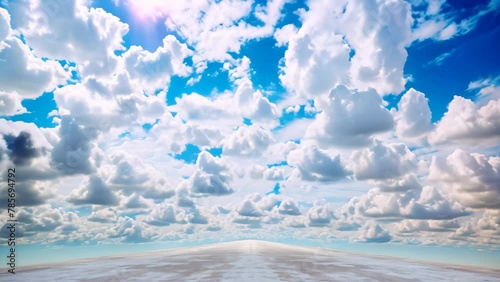 An expansive field with an unobstructed view of the sky, which is covered in clouds, Cloud storage illustrated as an endless sky photo