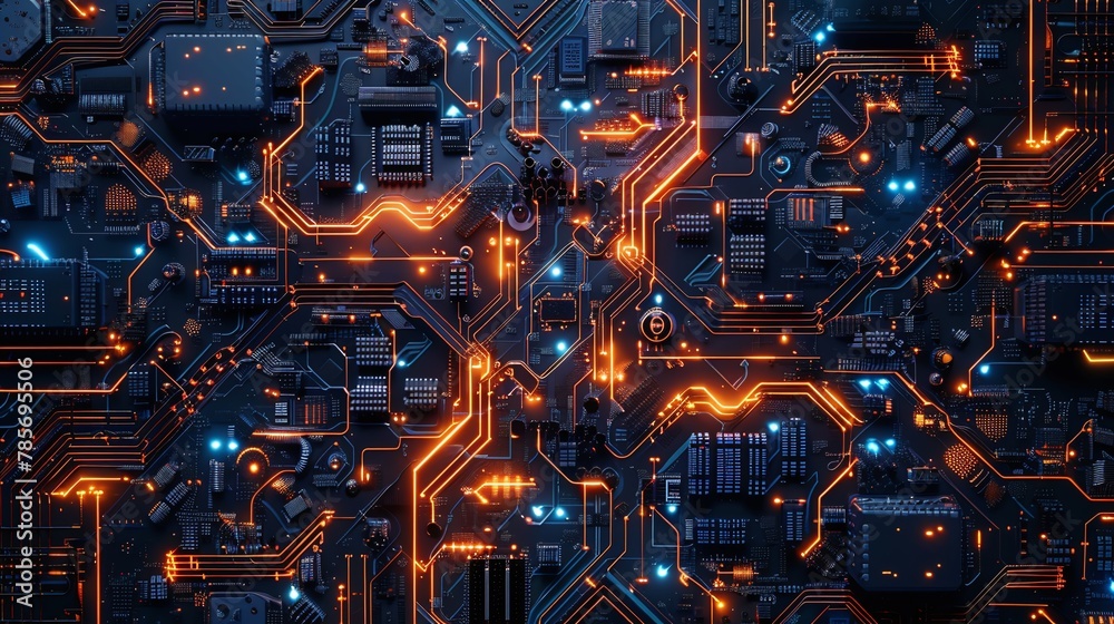 Fototapeta premium the power within: an abstract CPU illustration with a plasma effect