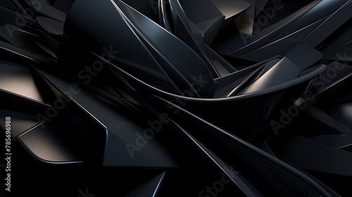 steel wave on black background, abstract design. photo