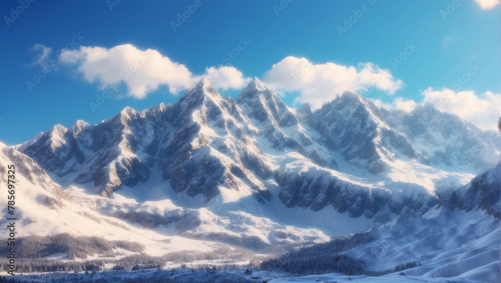 snow covered mountains in winter, snow covered mountain, snow covered mountains