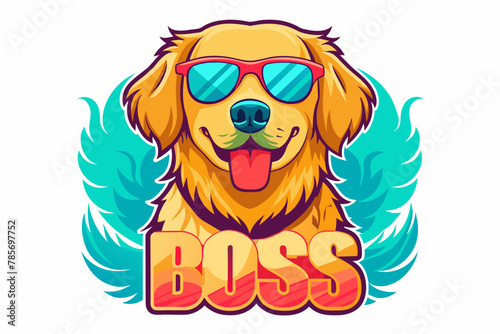 dog with boos t-shirt design vector illustration