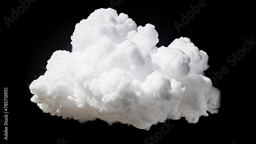 Isolated cloud over black background.