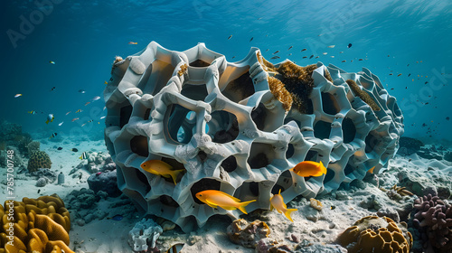 A modular reef restoration project using 3D-printed coral structures to support marine biodiversity and combat coral bleaching.