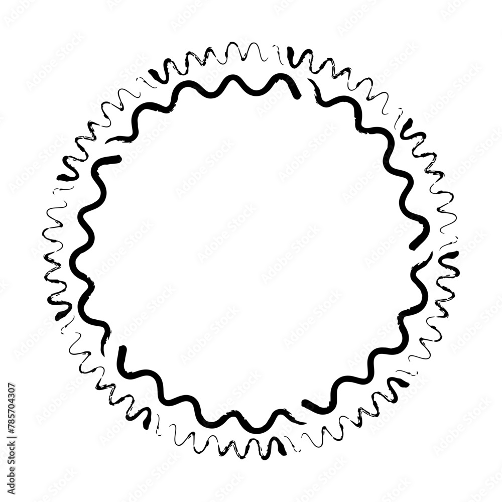 Abstract circle round grunge border frame ring for decoration ornament in vector illustration