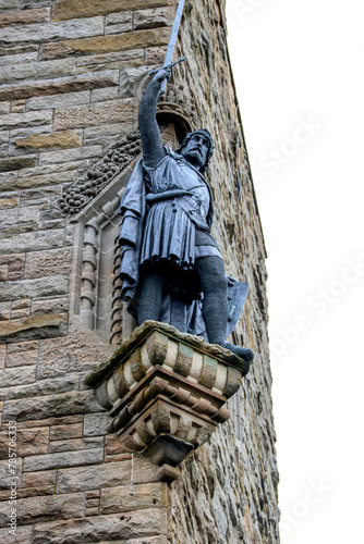 Statue of William Wallace at the Wallace Monument in Stirling Scotland