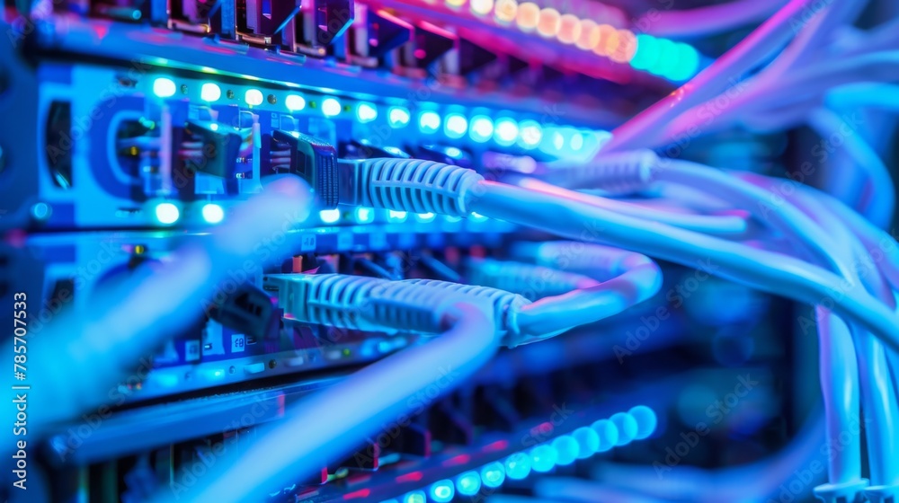 Network of Wires Connected to Computer Network of Wires Connected to Computer