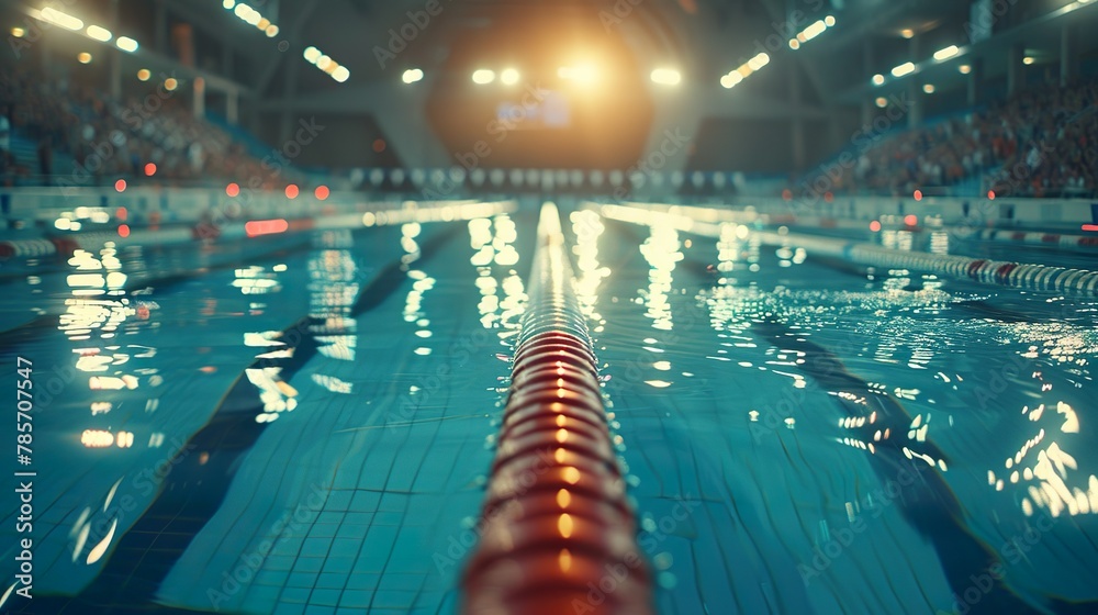 Olympic swimming pool made with Ai generative technology  - obrazy, fototapety, plakaty 