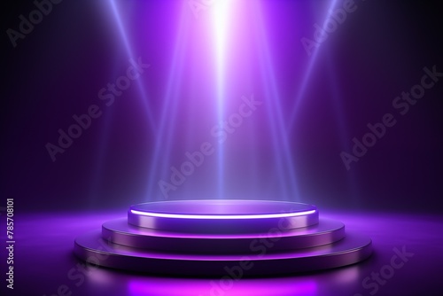 purple stage with dramatic lighting 