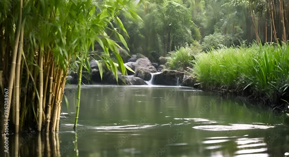 Bamboo canes in a park. Bamboo canes in a park.