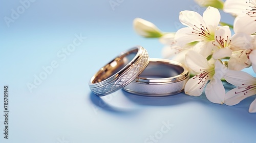 two wedding ring on pastel background © Ирина Рычко